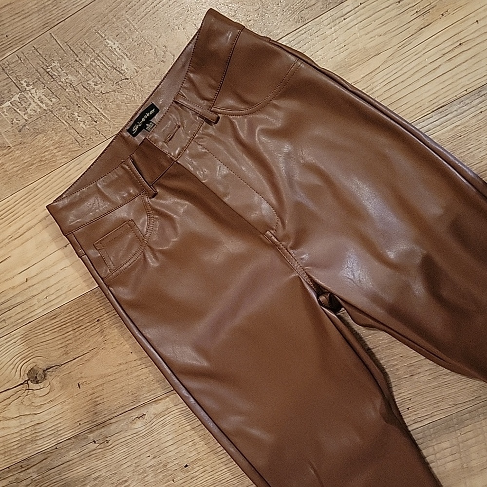 Faux leather pants